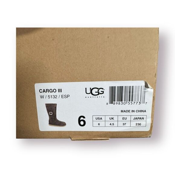 UGG Women’s Boots Cargo III Leather Suede Sheepskin Pockets on Boots Sz 6 Brown - Picture 6 of 12